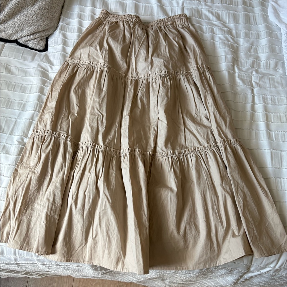 Suzy Shier Beige Maxi Skirt
